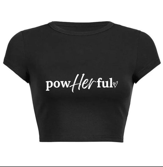 PowHERful cropped tee
