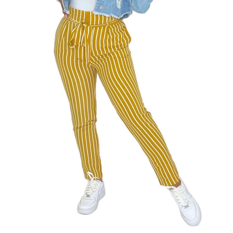 Mustard Striped Pants