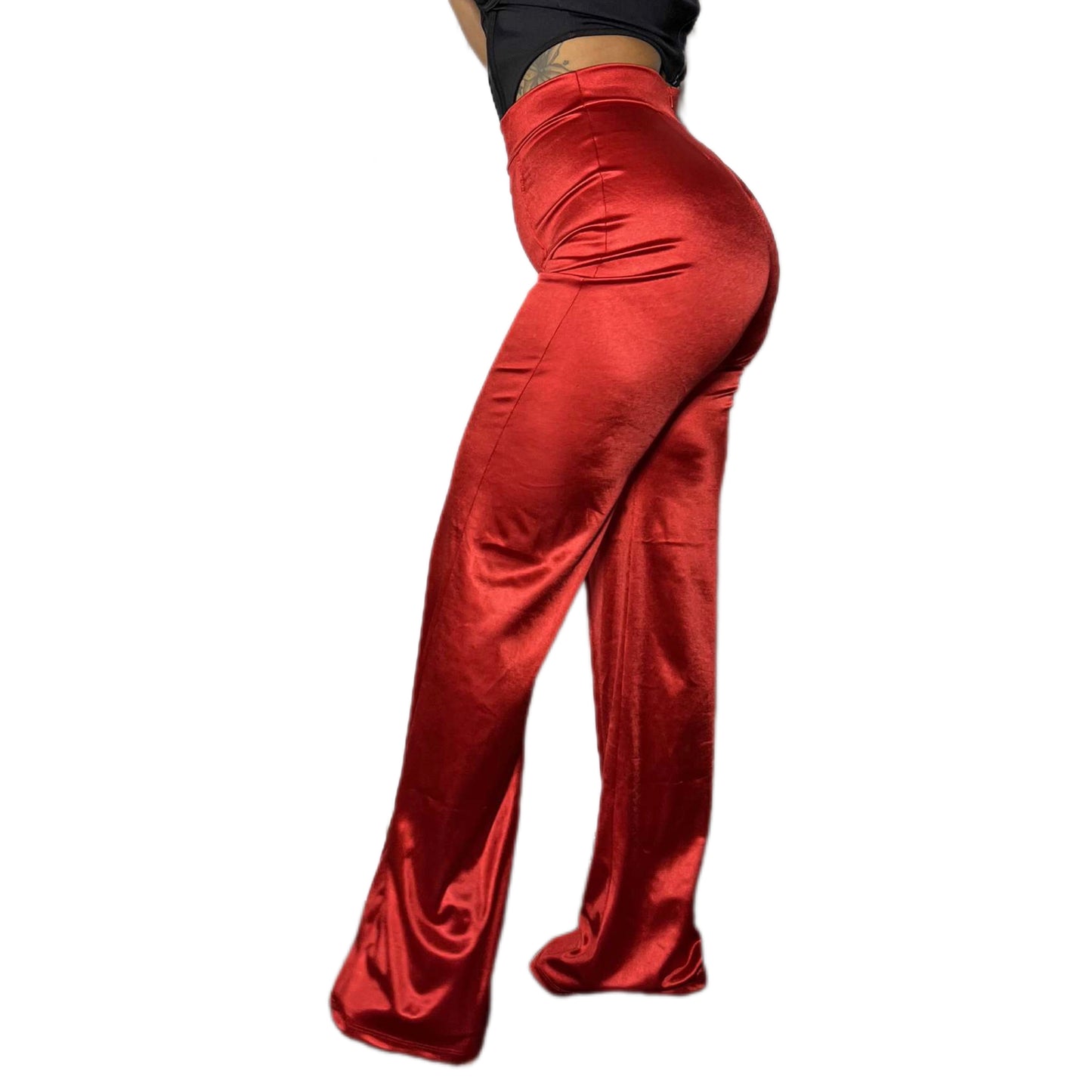 Red Satin Pants