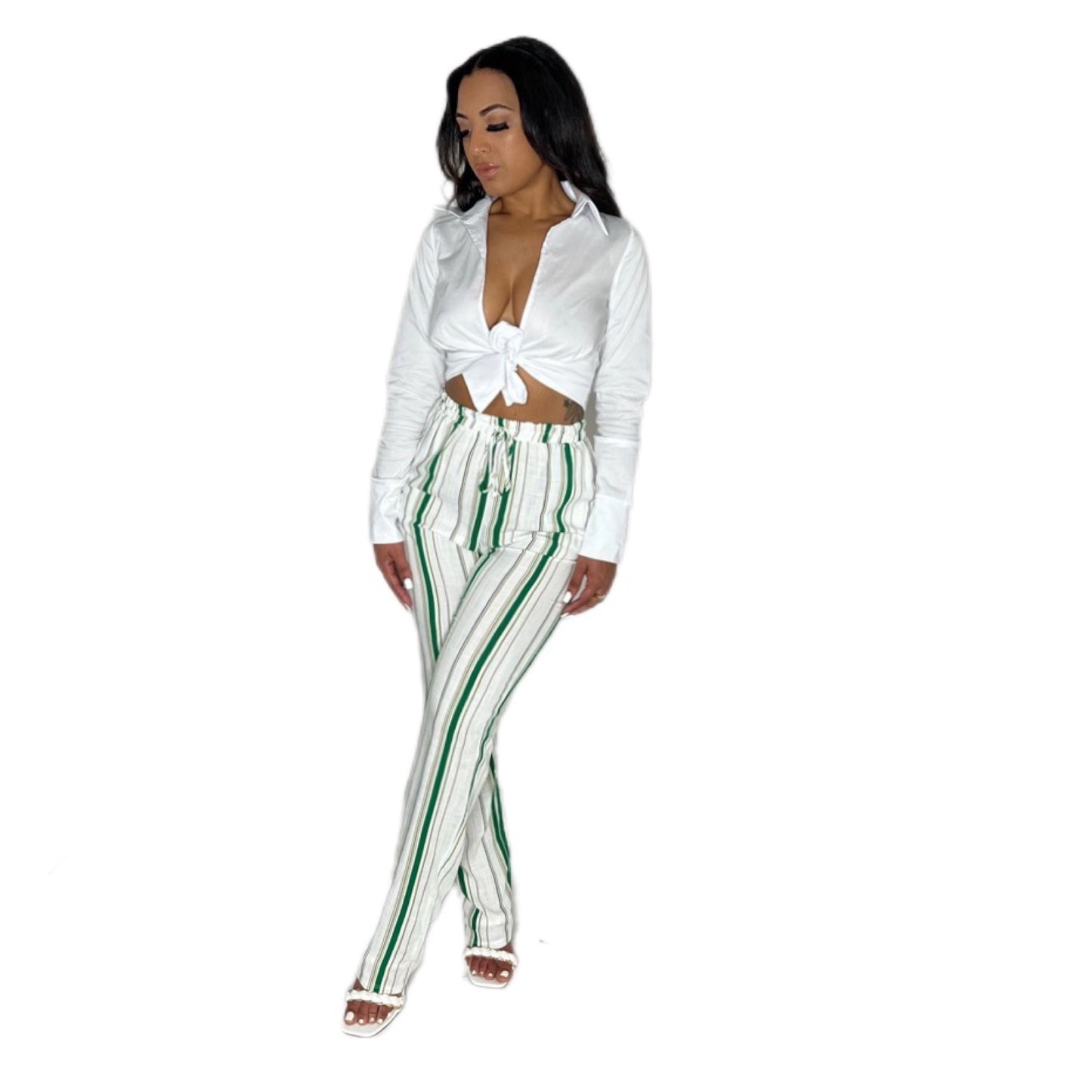 Green Linen Pants