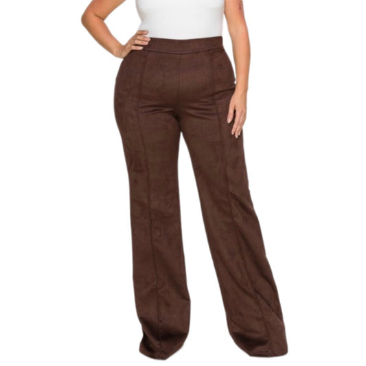 Chocolate Suede Pants (Plus Size)
