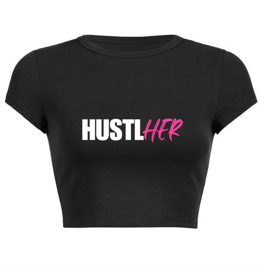 HustlHER crop tee