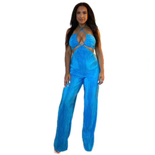 Turquoise Cut Out Jumpsuit