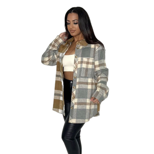 Brown/Gray Shacket