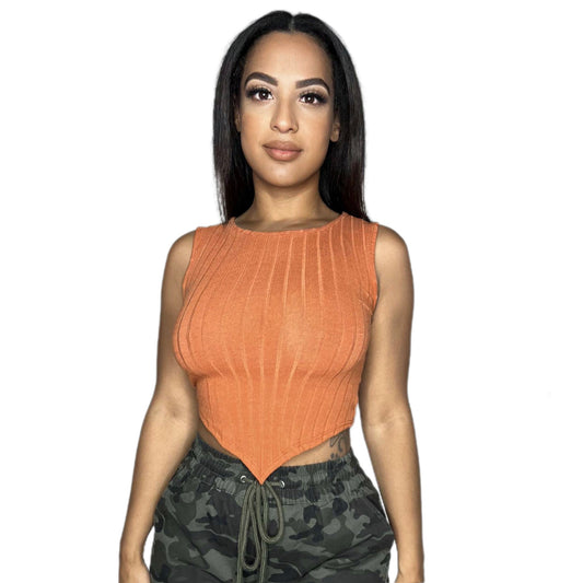 Rust Rib Crop Top