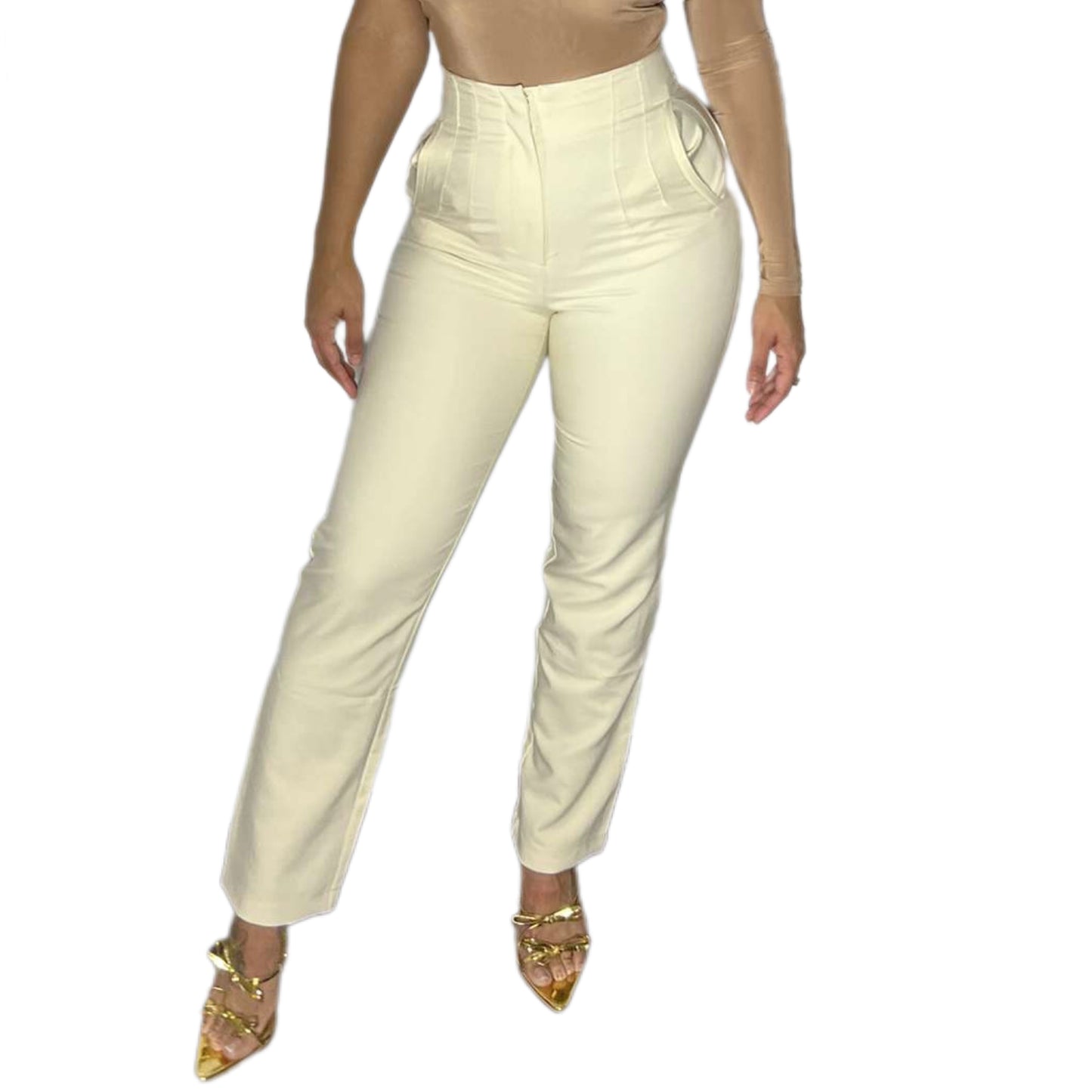 Cream Darted Trouser